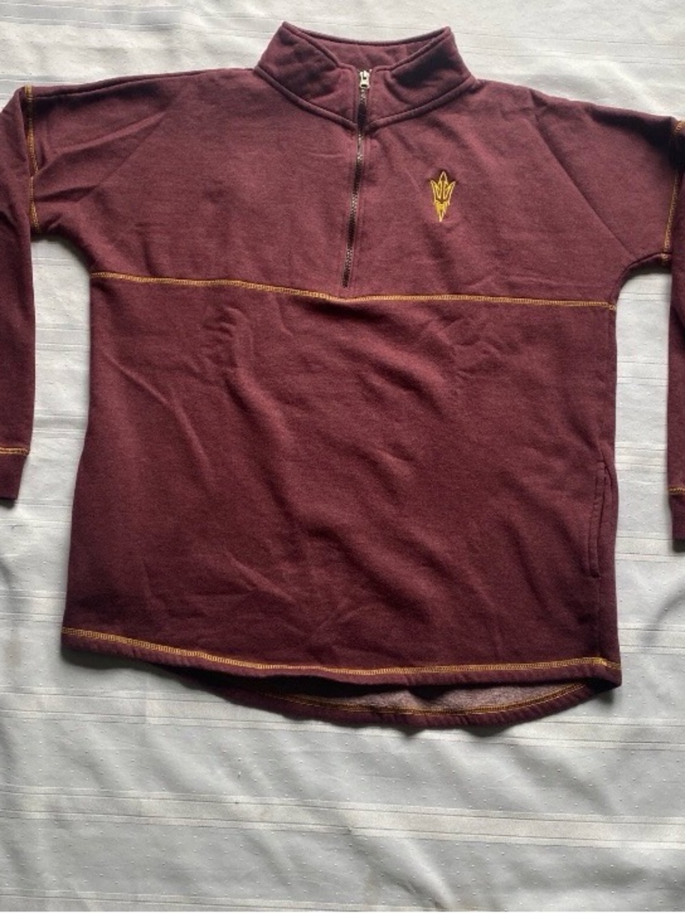 Stadium Athletics Arizona State 1/4 Zip Shirt Fleece Sun Devils Spell-out Men XL